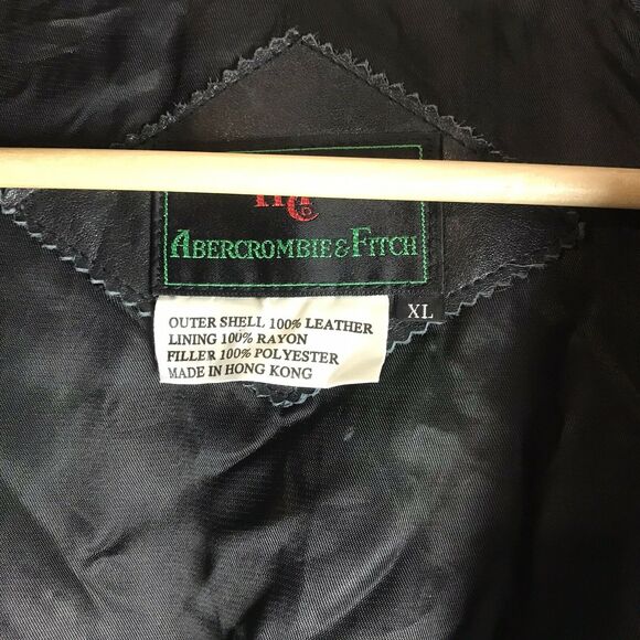 vintage abercrombie‎ and fitch leather jacket X-LARGE Mens - Picture 6 of 12